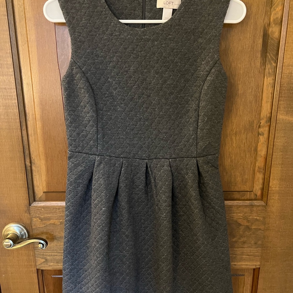 LOFT Charcoal Quilted Dress